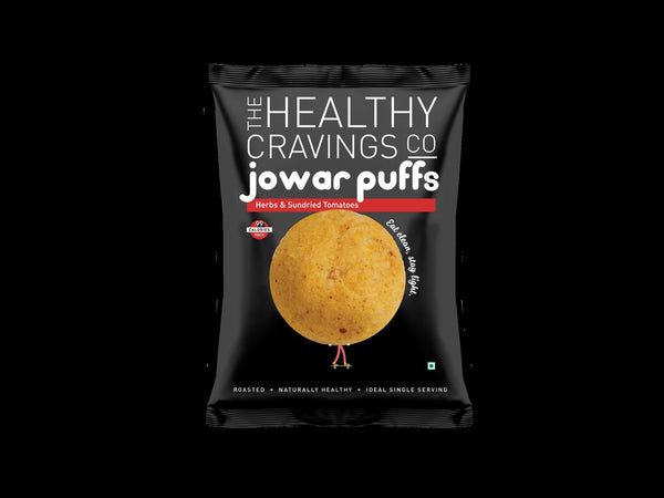 Roasted Jowar Puffs - Herbs & Sundried Tomatoes (Pack of 6)