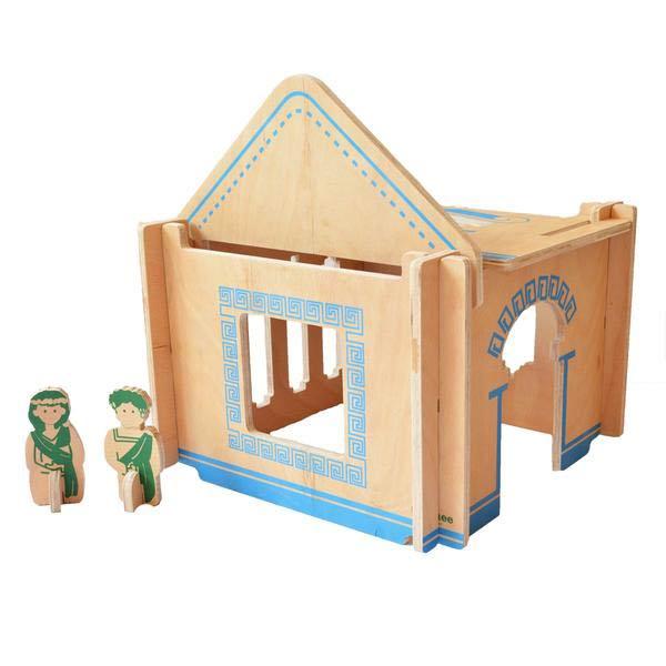 DIY Build-A-House Wooden Dollhouse Toy Set (Greek)