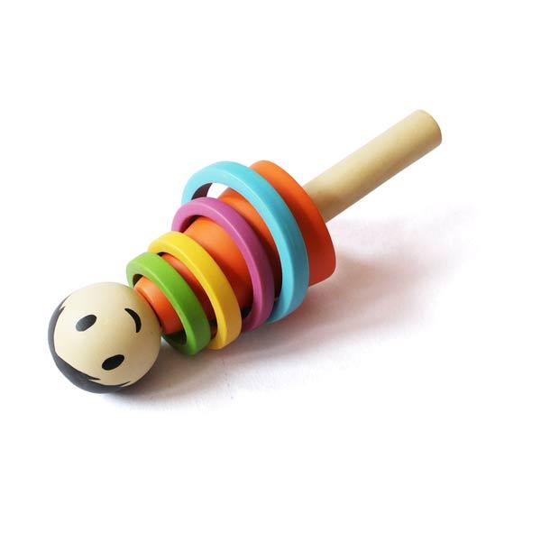 Wooden Baby Boy Rattle - 100% Safe, Natural & Eco-friendly