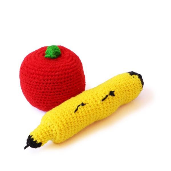 Crocheted Soft Colorful Fabric Bag-o-Fruits (Set of 5) - 100% Safe, Natural & Eco-friendly