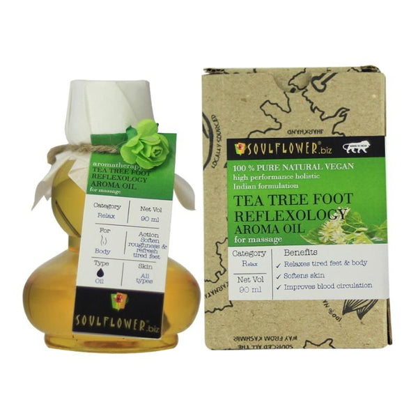 Soulflower Tea Tree Foot Reflexology Aroma Massage Oil, 90ml