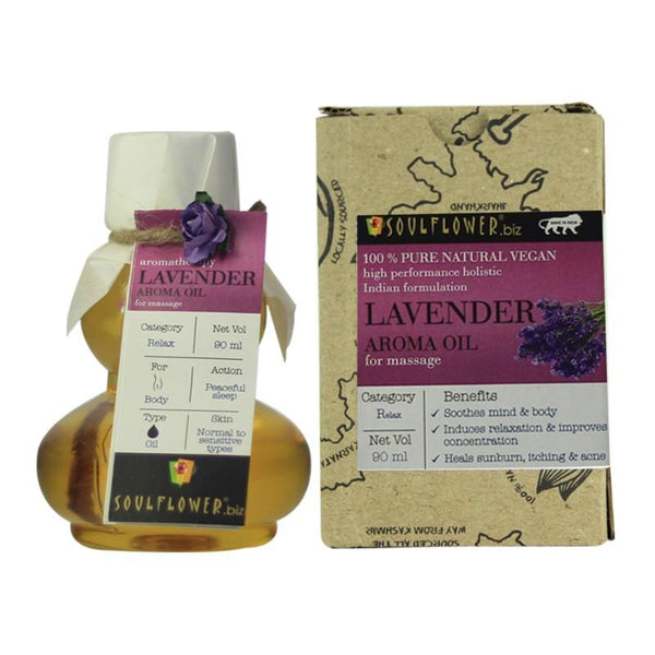 Soulflower Lavender Aroma Massage Oil, 90ml