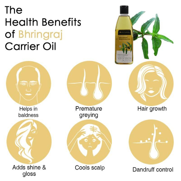 Soulflower Bhringraj Oil with Coconut and Sesame for Hair Loss and Greying, 225ml