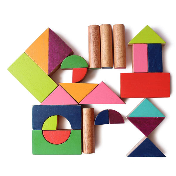 Wooden Chalk-O-Block Toys Set - 100% Safe, Natural & Eco-friendly