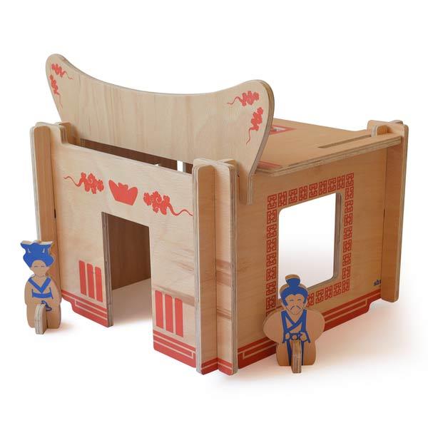 DIY Wooden Build-A-House Dollhouse Toy Set (Mandarin)