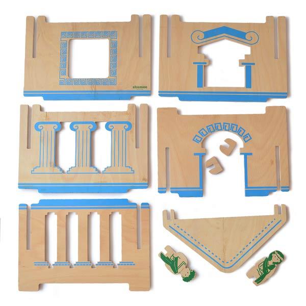 DIY Build-A-House Wooden Dollhouse Toy Set (Greek)