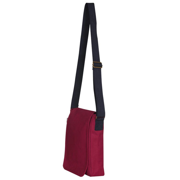 Reusable Eco-friendly Canvas Cross Body Bag - Maroon