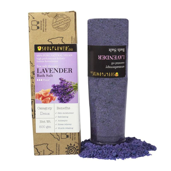 Soulflower Lavender Bath Salt, 500g