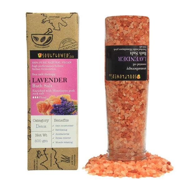 Soulflower Lavender Himalayan Pink Rock Bath Salt, 500g