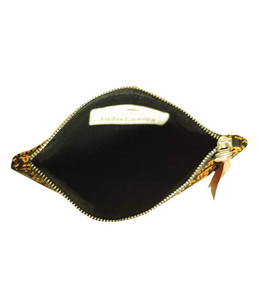 Eco-friendly 'Indie-genius' Pouch (Soft Cotton Yellow Color Mantra Print with Zip)