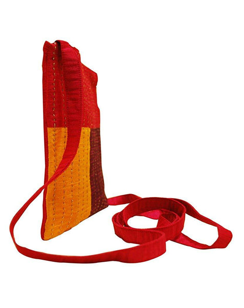 Handcrafted Sling Bag (04) - Red, Maroon and Yellow