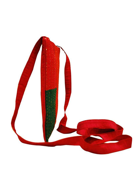 Handcrafted Sling Bag (02) - Red and Green