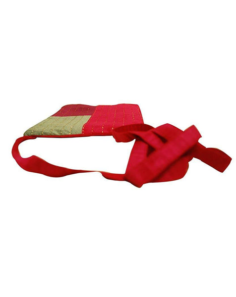 Handcrafted Sling Bag (03) - Red, Maroon and Brown