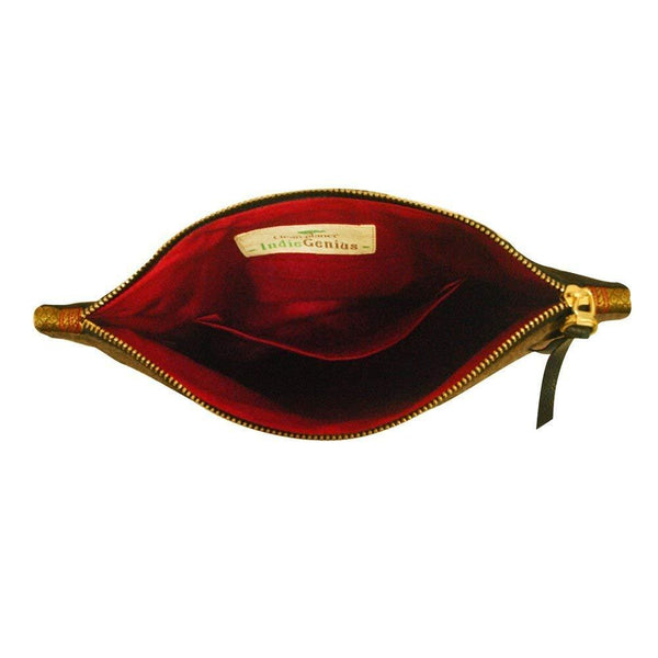 Handcrafted Pouch (03) - Brown and Gold