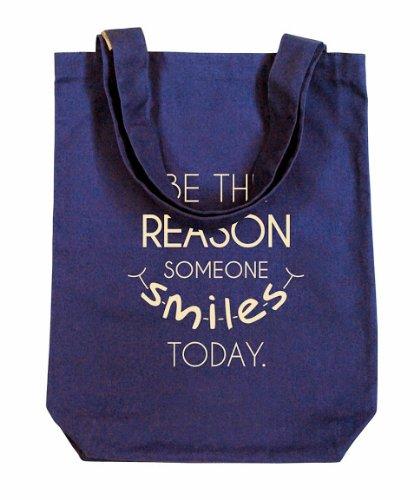 Eclectic Tote Bag (04) - Indigo with White Print