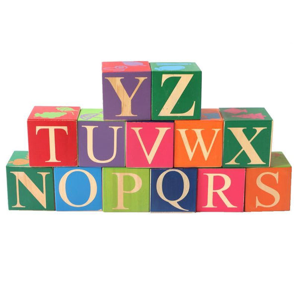 Wooden Alphabet Blocks - 100% Safe, Natural & Eco-friendly