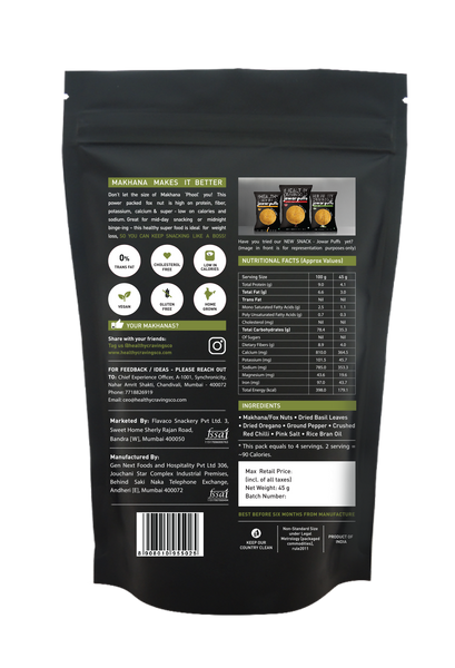 Roasted Makhana - Basil & Oregano (Pack of 3)