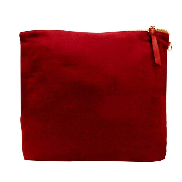 Handcrafted Pouch (02) - Red with Zari Trim