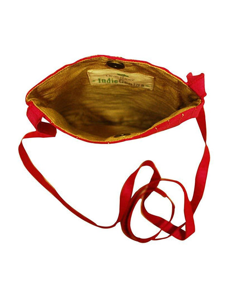 Handcrafted Sling Bag (04) - Red, Maroon and Yellow