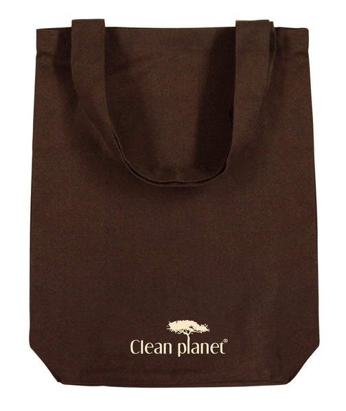 Tote Bag (10) - Brown with Cream Print
