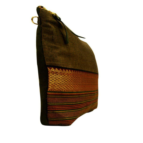 Handcrafted Pouch (04) - Brown and Gold