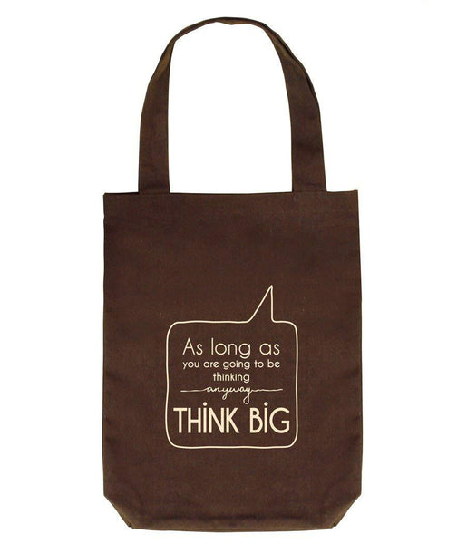 Tote Bag (18) - Brown with Cream Print