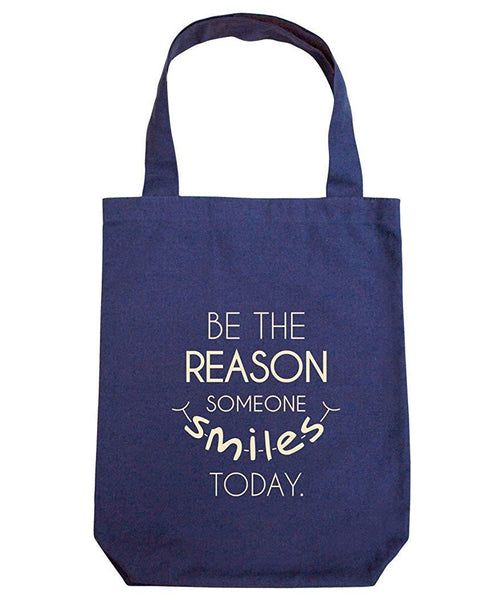 Eclectic Tote Bag (04) - Indigo with White Print