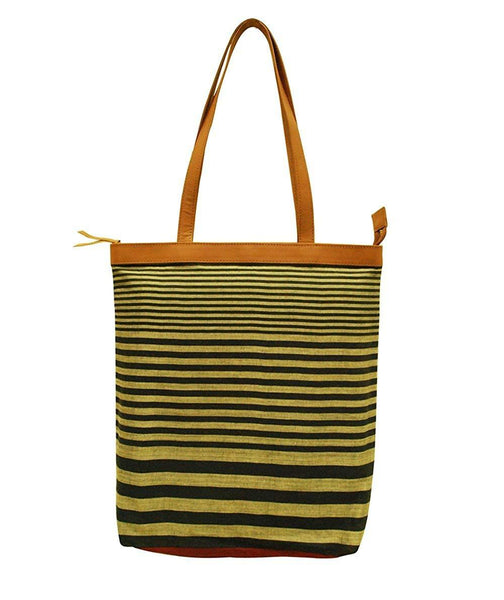 Tote Bag (04) - Yellow and Black Stripes