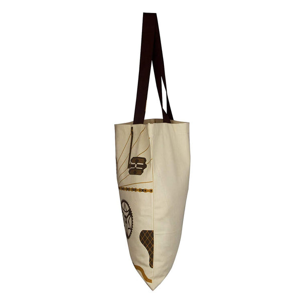 Eclectic Tote Bag (22) - Cream/ Black