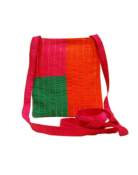 Handcrafted Sling Bag (02) - Red and Green