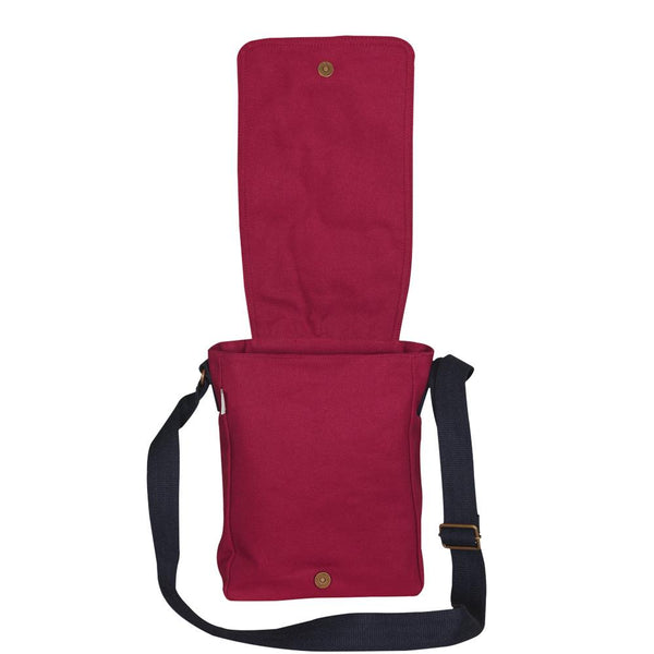 Reusable Eco-friendly Canvas Cross Body Bag - Maroon