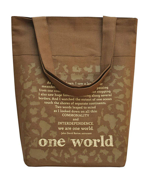 Tote Bag (09) - Brown with Cream Print