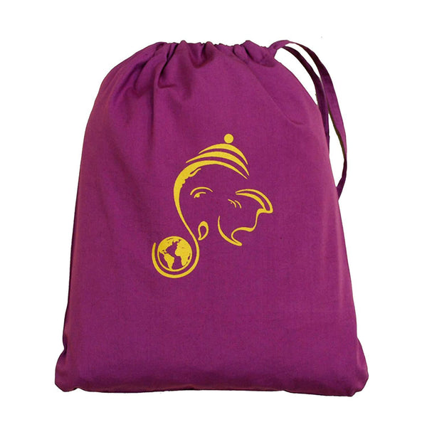 Ganesha's World Eco-friendly Drawstring Gift Bag (Wine)