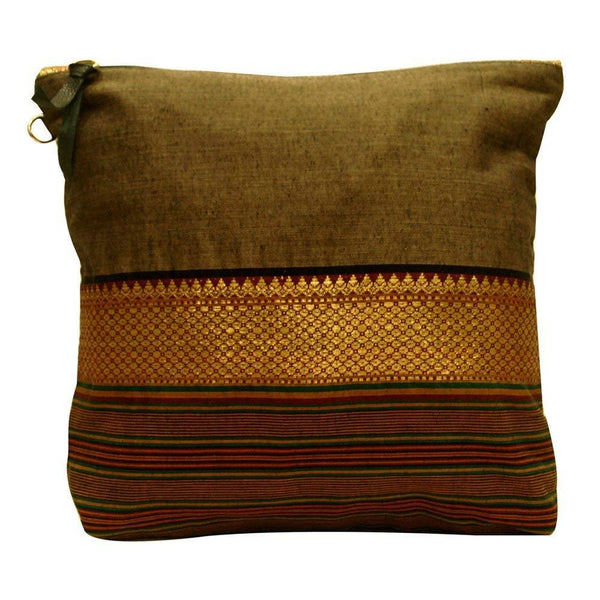 Handcrafted Pouch (04) - Brown and Gold