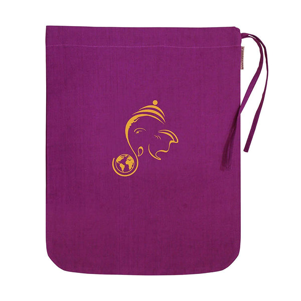 Ganesha's World Eco-friendly Drawstring Gift Bag (Wine)