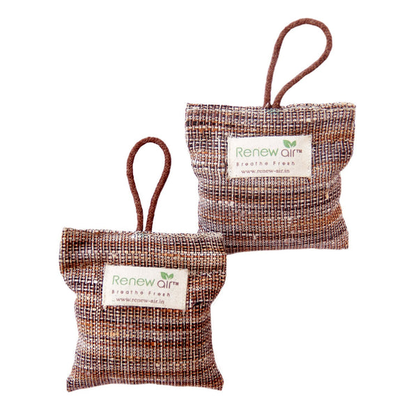 Natural Air Purifier with Activated Charcoal (Set of 2 - Earthy Brown)