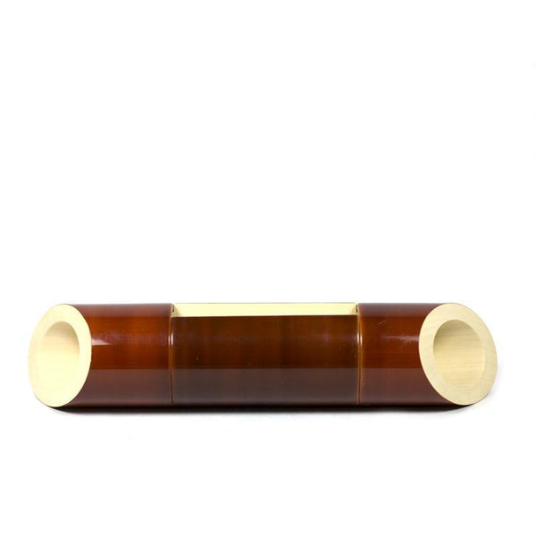 Electricity-Free Natural Ivory Wood Speaker/ Amplifier - Classic Wedge Cut - Brown