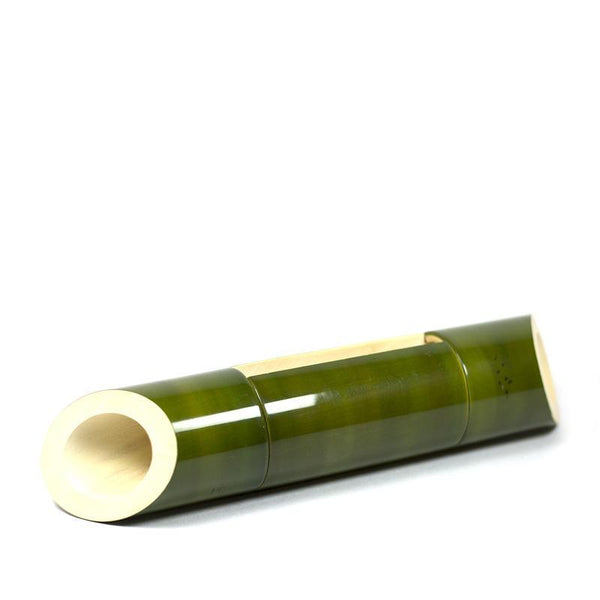 Electricity-Free Natural Ivory Wood Speaker/ Amplifier - Classic Wedge Cut - Green