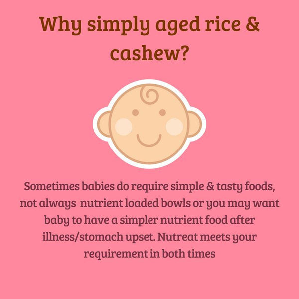 Handcrafted & Homemade Aged Rice & Cashew Baby Food for 6 Months & Above, 250g