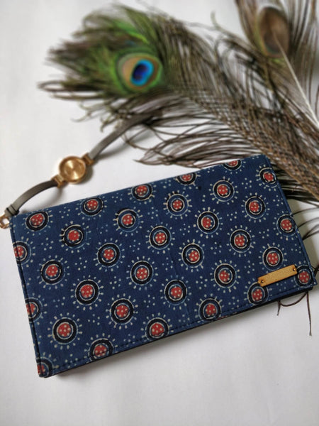 Naturally Dyed Blue Ajrakh Clutch
