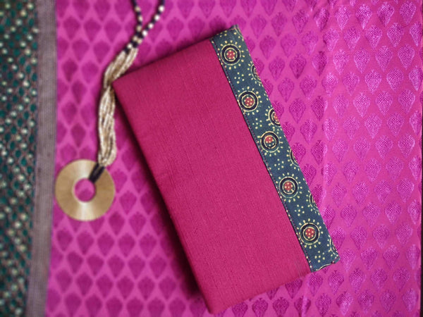 Naturally Dyed Green Ajrakh Clutch