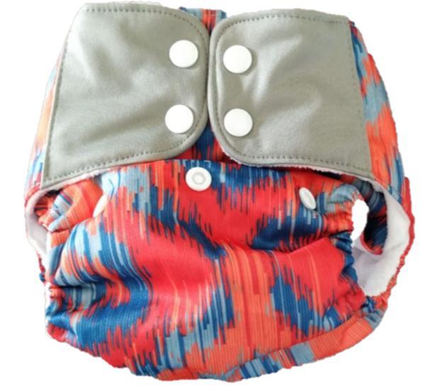 All-in-One Reusable Cloth Diaper with 2 Organic Cotton Dry Feel Soakers [Day & Night Use] - Ikat Love