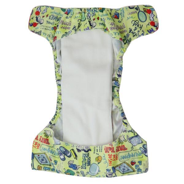 All-in-One Reusable Cloth Diaper with 2 Organic Cotton Dry Feel Soakers [Day & Night Use] - Doodle Love