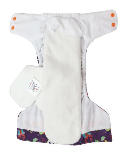 All-in-OneReusable Cloth Diaper with 2 Organic Cotton Dry Feel Soakers [Day & Night Use] - Festoon