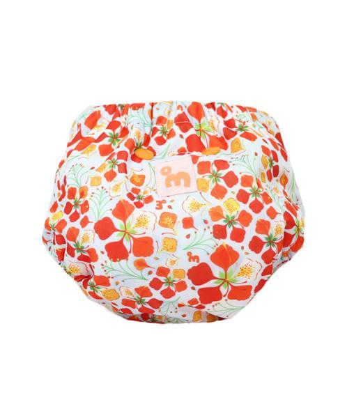All-in-OneReusable Cloth Diaper with 2 Organic Cotton Dry Feel Soakers [Day & Night Use] - Gulmohar