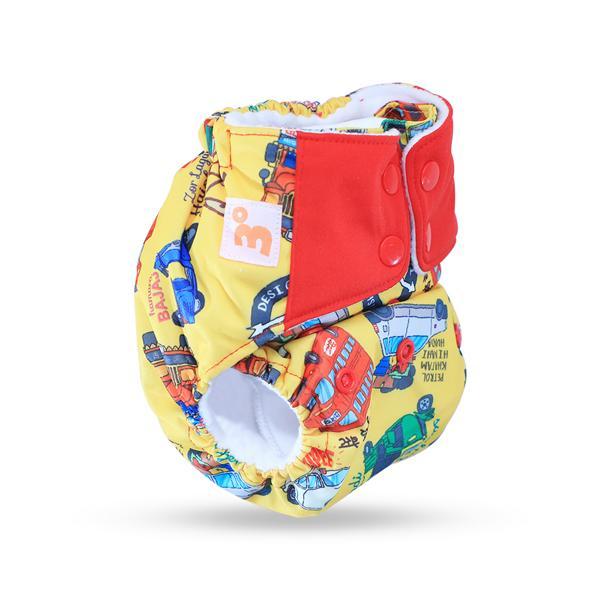 All-in-OneReusable Cloth Diaper with 2 Organic Cotton Dry Feel Soakers [Day & Night Use] - Horn OK Please