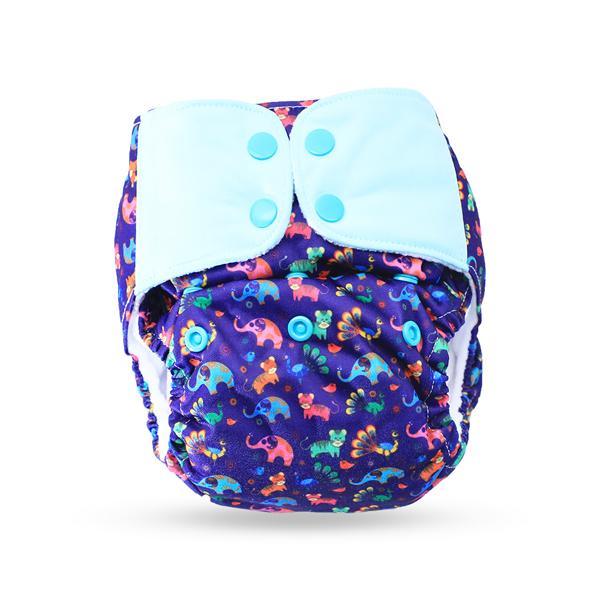 All-in-OneReusable Cloth Diaper with 2 Organic Cotton Dry Feel Soakers [Day & Night Use] - Purple Love