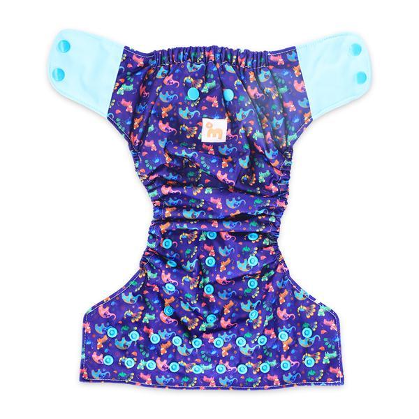 All-in-OneReusable Cloth Diaper with 2 Organic Cotton Dry Feel Soakers [Day & Night Use] - Purple Love