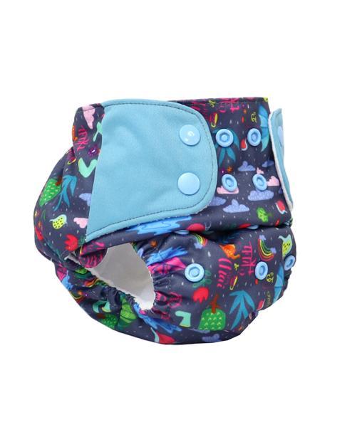 All-in-One Reusable Cloth Diaper with 2 Organic Cotton Dry Feel Soakers [Day & Night Use] - Rimzim