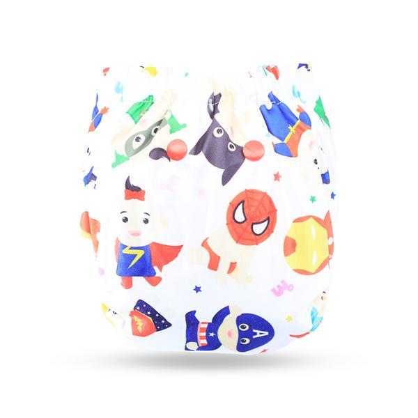 All-in-oneReusable Cloth Diaper with 2 Organic Cotton Dry Feel Soakers [Day & Night Use] - Super Kid